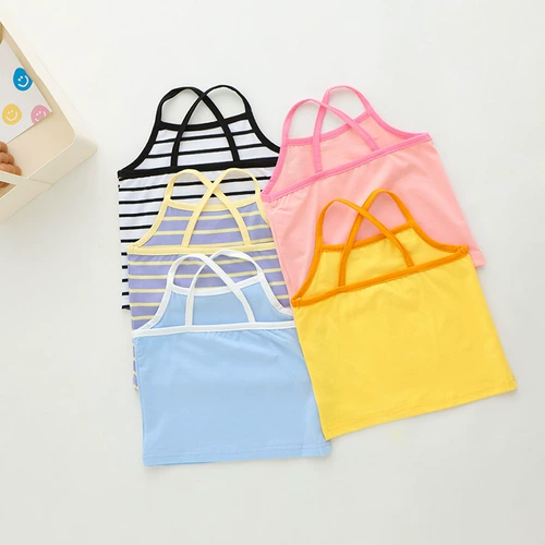 Летняя тонкая хлопковая майка, мультяшная детская базовая футболка для девочек для новорожденных, эффект подтяжки