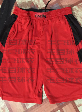 开拓者杨瀚森球裤红色白色黑色步行者雷霆球裤高品质热压贴布短裤