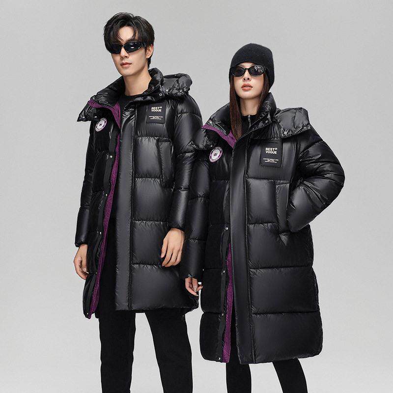 欧货羽绒棉服女中长款2025冬季新款亮面免洗宽松加厚棉袄女士外套