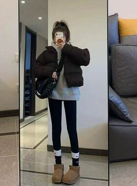 秋冬季时尚穿搭级感羽绒棉服女款2025洋气面包服纯色短款外套