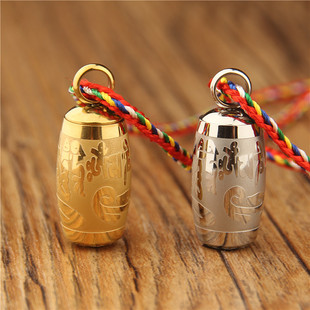 藏式梵文六字真言大明咒吊坠项链护身符楞严咒挂件可打开装救心丸