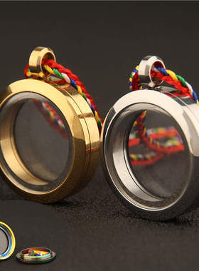 可打开装朱砂空心迷你瓶透明吊坠