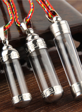 透明大容量空心嘎乌盒吊坠男女