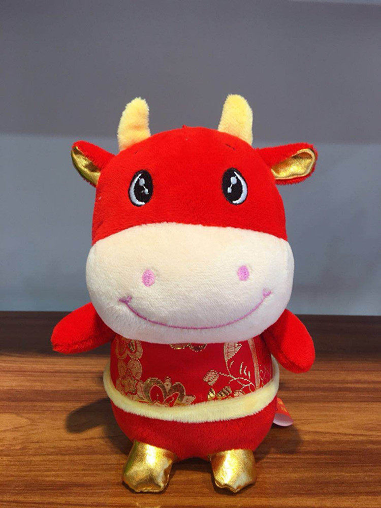 2021牛年唐装牛发财牛钱袋牛送福牛毛绒玩具公仔年会礼品年货礼物