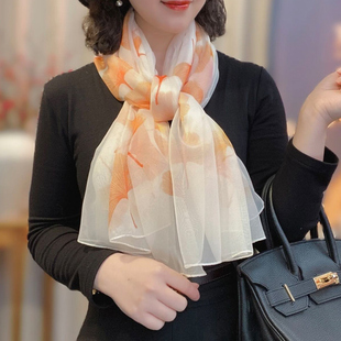 2025秋冬新款韩版优柔纱大尺寸围巾女旅游拍照防晒沙滩巾丝巾披肩