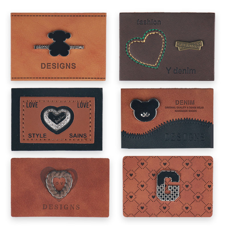 潮牌金属皮革标羽绒服装饰徽章牛仔裤破洞补丁贴时尚百搭修补贴花