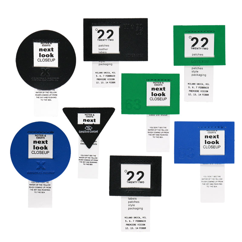 经典个性皮革布贴衣服装饰贴花高档服饰破洞修补贴补丁贴蓝色皮标