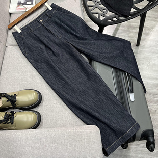 雅痞风!手感贼赞~反面磨毛薄绒！高腰锥形九分牛仔裤女秋冬休闲裤