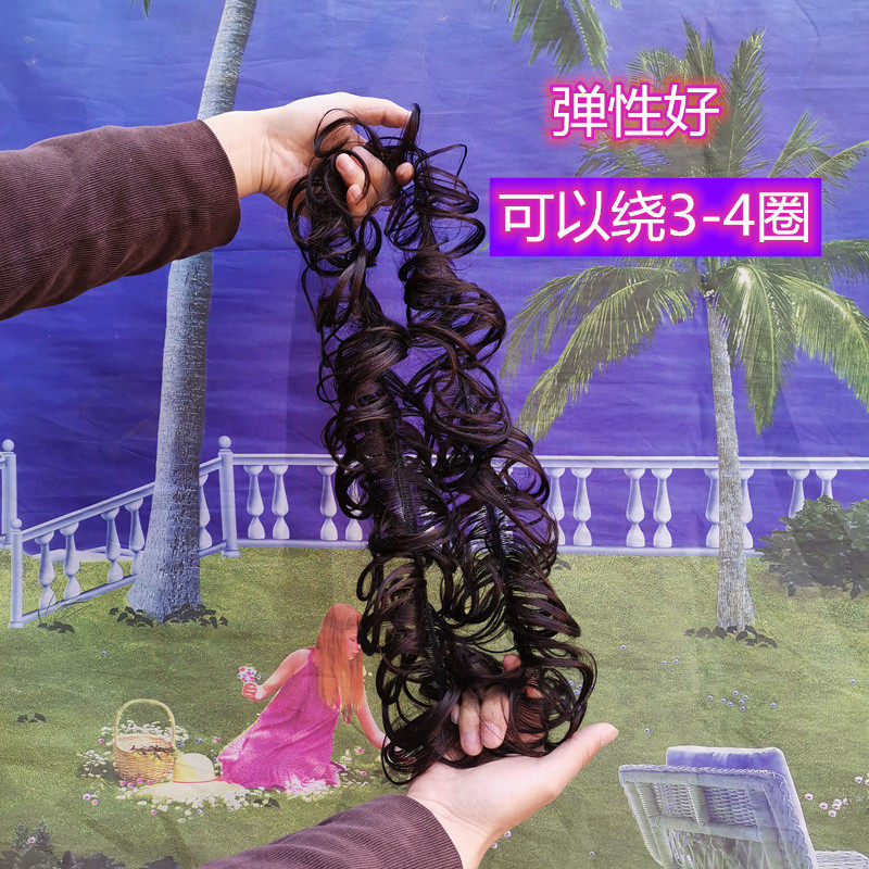 假发女发圈头花饰品盘发花苞头头发饰发包仿真皮筋头绳蓬松卷发包