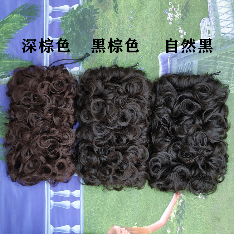 旗袍盘头发包盘发器仿真假发盘发包蓬松发髻拉花复古盘头卷发包