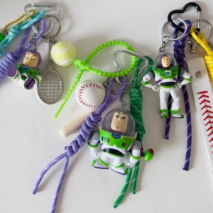 【半糖】小众个性巴斯光年羽毛球复古织带包包挂件编绳手作钥匙扣