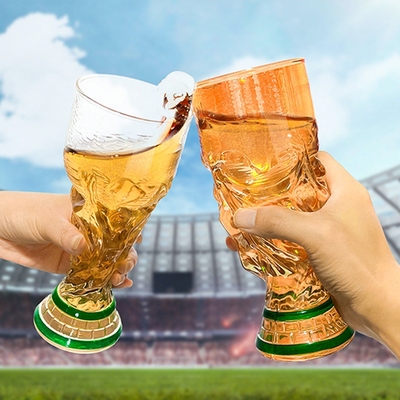 世界杯啤酒杯大力神杯耐热高硼硅玻璃杯酒吧透明果汁扎啤杯子礼品