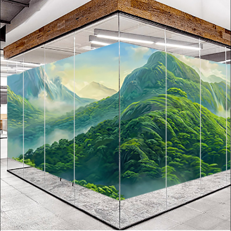 背有靠山有山无水青山玻璃贴膜图
