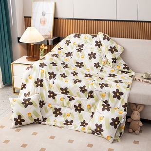 车用纯棉抱枕被子两用2025新款全棉汽车午睡枕头毯子二合一空调被