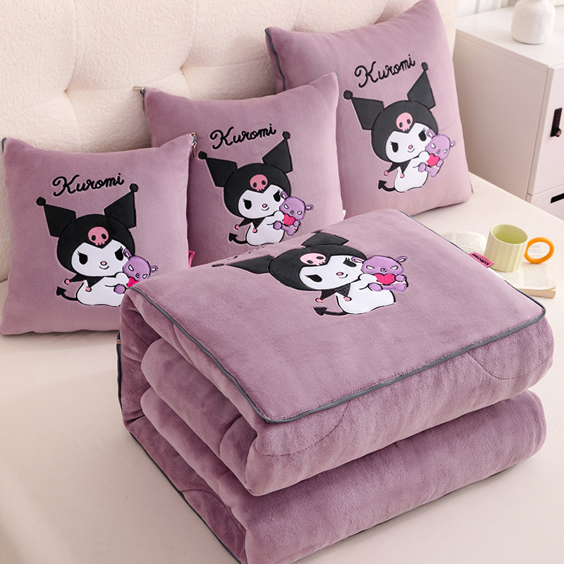 车载抱枕车用被子两用2025新款库洛米秋冬加厚午睡枕头毯子二合一