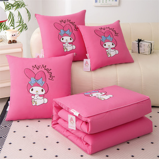 全棉抱枕被子两用2025新款纯棉卡通库洛米车载午睡枕头毯子空调被