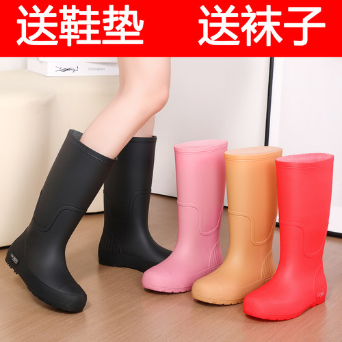 2025高筒束口女士女款雨靴加厚时尚水雨鞋防滑成人厨房保暖防水口