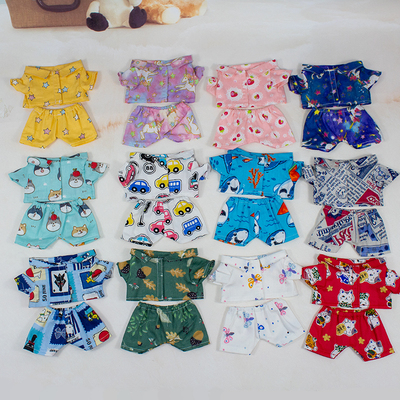 娃衣格子衬衫裤子20cm套装衣服