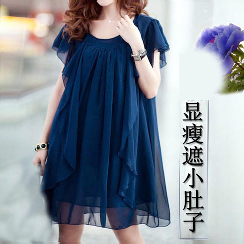 连衣裙200斤大大码雪纺连衣裙