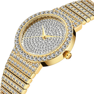 女士时尚 2562 水钻钢带手表女款 手表满钻潮流石英手表跨境爆款