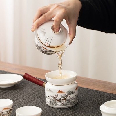 羊脂玉茶具套装轻奢高档陶瓷家用办公会客功夫茶具送礼礼盒装