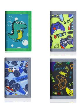 2026新款儿童男生男款动漫卡通可爱短款拉链印花钱包零钱包卡包