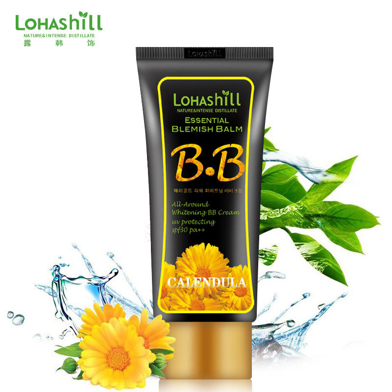 正品Lohashill  露韩饰金盏花美颜BB霜 60ml遮瑕保湿送小样BB