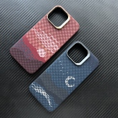 适用苹果iphone17pro凯夫拉芳纶商务手机壳iphone16promax保护套防滑超薄防摔碳纤维600D磁吸iPhone17保护壳