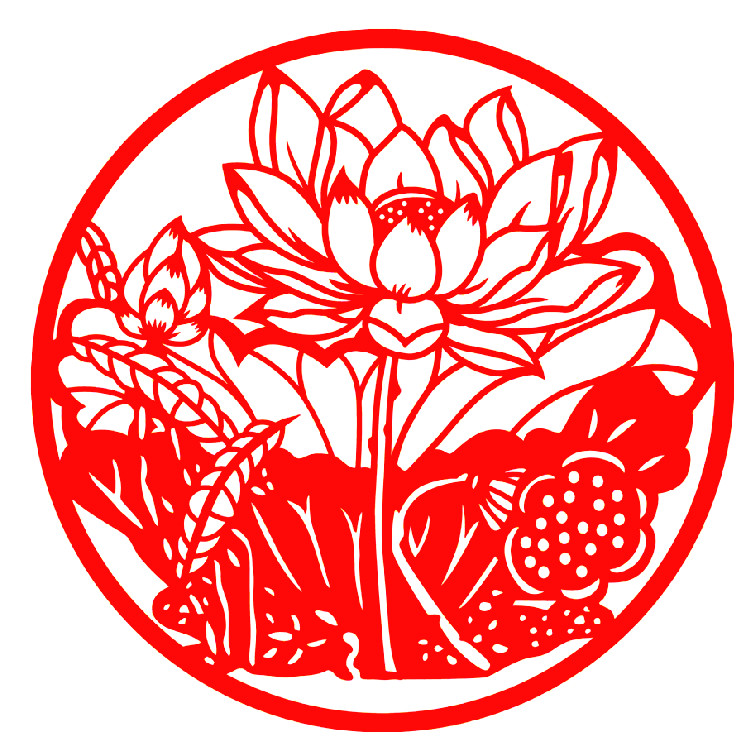 ed32荷花弘扬廉洁文化党风廉政剪纸建设栏党建装饰文化墙贴纸成品