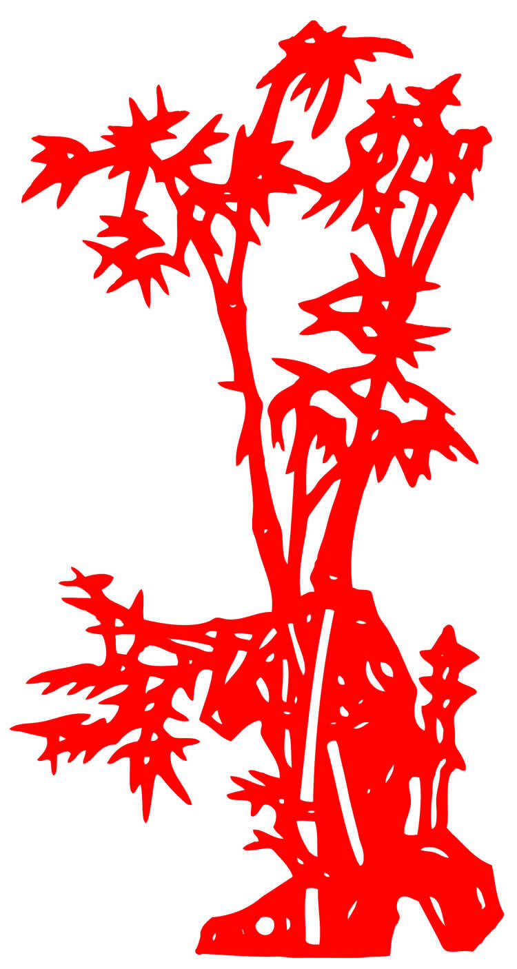 剪纸竹子,剪纸竹子图片,剪纸荷花_大山谷图库