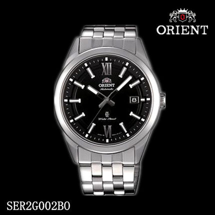 日本原装Orient/东方双狮表 全自动机械男表 防水夜光SER2G002BO