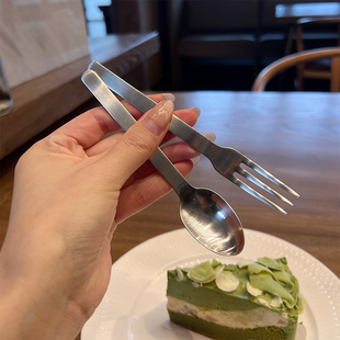 【有被惊艳到】不锈钢儿童勺子叉子吃饭叉勺水果宝宝汤羹汤匙