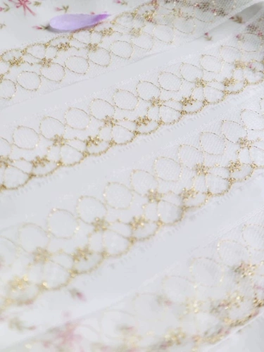 Японская вышитая рисовая белая сеть дно золотые проволоки вышитые кружевные вспомогательные материалы BJD детская одежда делает одежду для девочек.