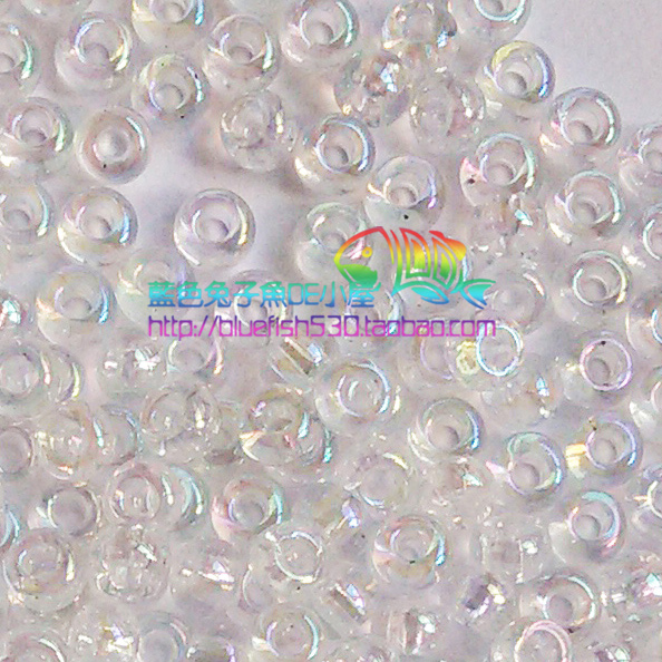 手工串珠材料 日本进口TOHO东宝米珠 2mm透明漾彩珠光白色 161#