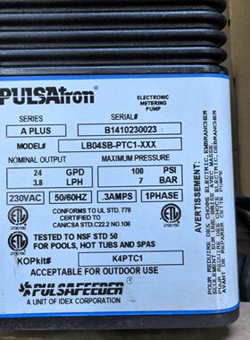 LB04SB-PTC1 PULSAtron帕斯菲达电子工业计量泵议价维修