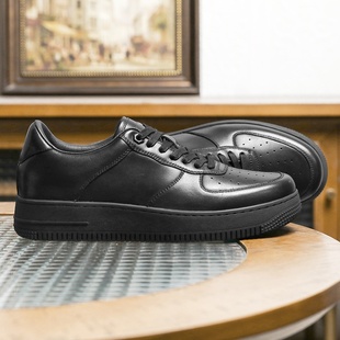 德赛百搭男鞋飞行员厚底皮鞋系带板鞋休闲男鞋男士运动小白鞋男