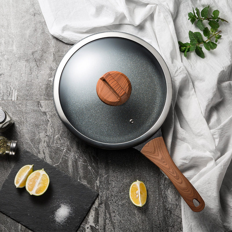 麦饭石不粘锅平底锅牛排煎锅无涂层煎饼电磁炉煎蛋锅礼品锅具韩式