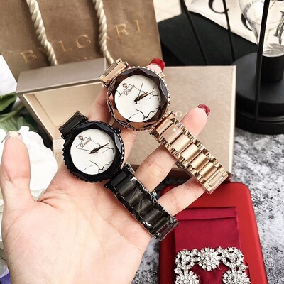 蒂米妮 新款个性时尚女款 不锈钢表带女表 大理石闪电女士手表