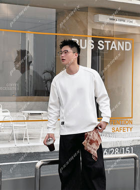 胖俗俗PSSMAX秋冬新款现货长袖打底上衣休闲宽松显瘦圆领卫衣男