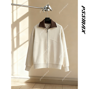 【春节不打烊】胖俗俗PSSMAX【暖融针织拼色】2026冬新款开衫毛衣