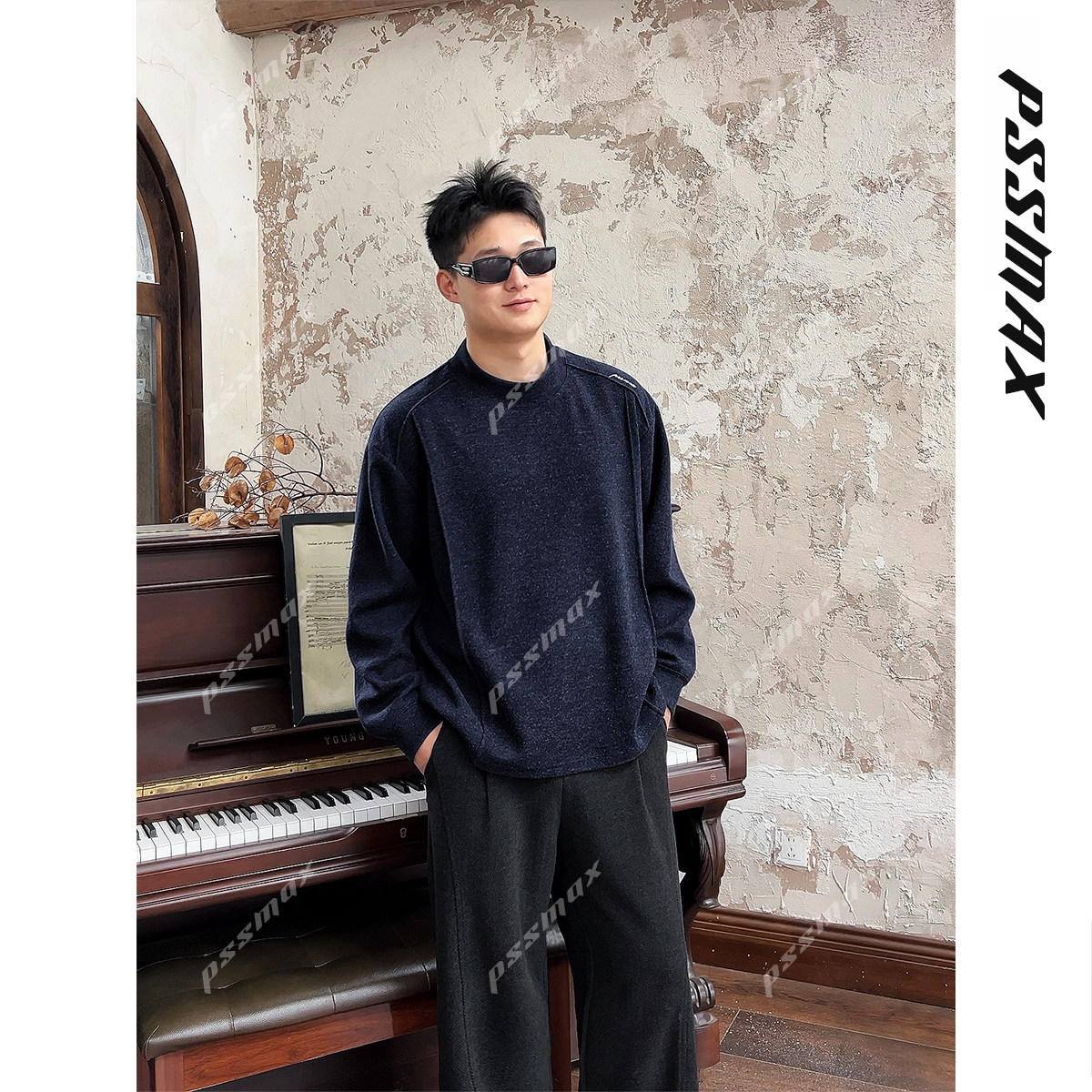 【现货】胖俗俗PSSMAX【柔暖结构美学】秋冬新款百搭保暖打底卫衣