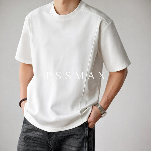 胖俗俗PSSMAX大码宽松短袖T恤男