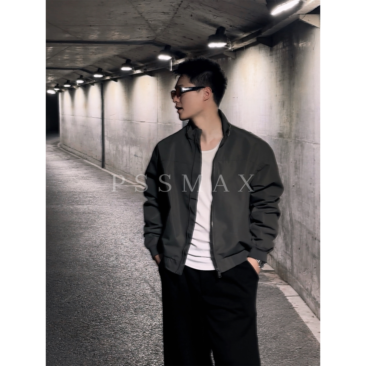 PSSMAX新款宽松潮流立领夹克男