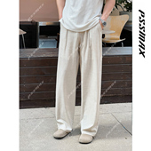 老钱亚麻肌理感裤 2026冬休闲裤 PSSMAX 经典 现货 胖俗俗