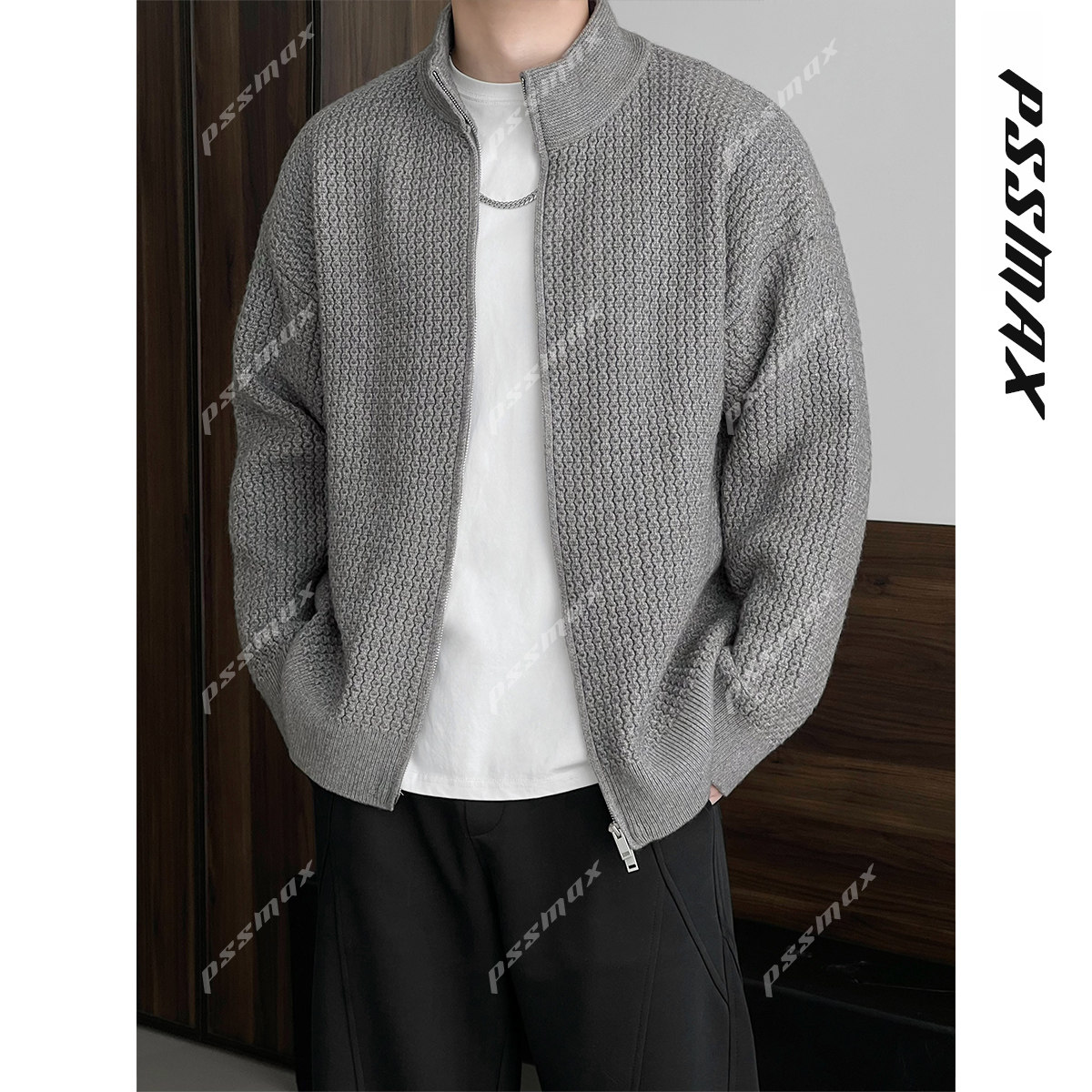 【现货】胖俗俗 PSSMAX【雾弥冬音】2025秋冬菠萝纹针织百搭外套