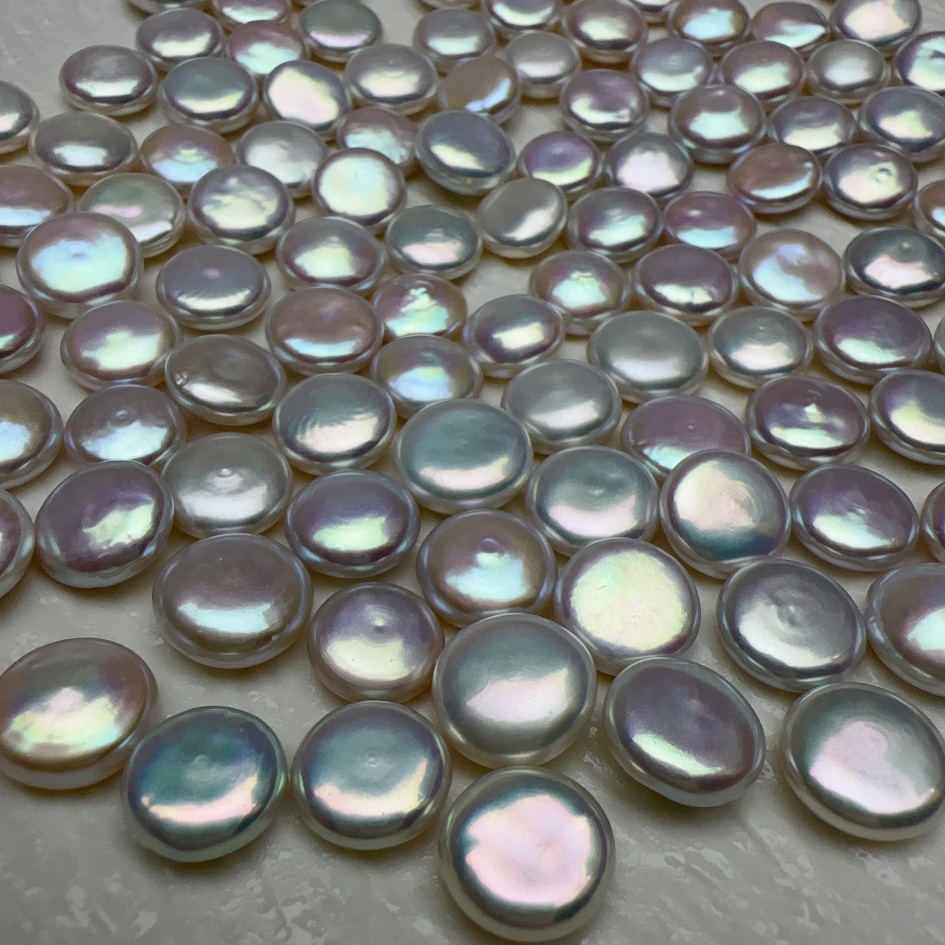 天然淡水11-13mm白亮纽扣裸珠半成品diy手工