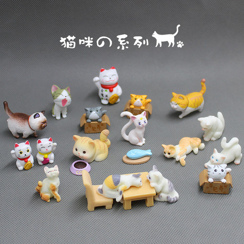 迷你摆件树脂猫咪可爱桌面微景观