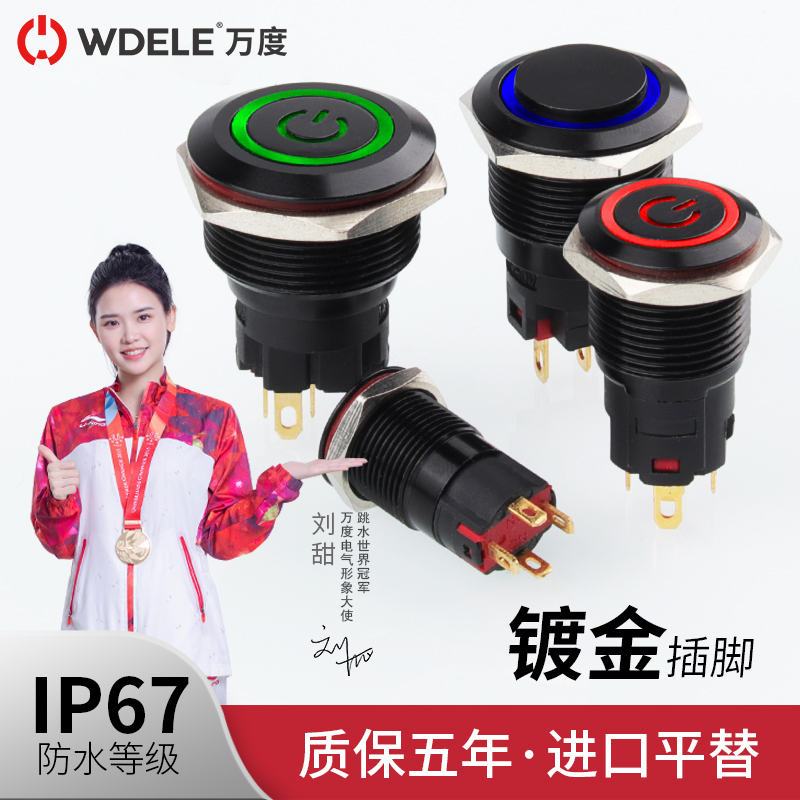 金属氧化黑防水按钮开关WDELE