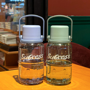 夏季 大容量简约水壶高颜值带茶隔男女生手提吨吨桶学生塑料杯 新款