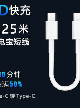 短款双type-c数据线双头pd超级快充ctoc充电线适用小米华为荣耀